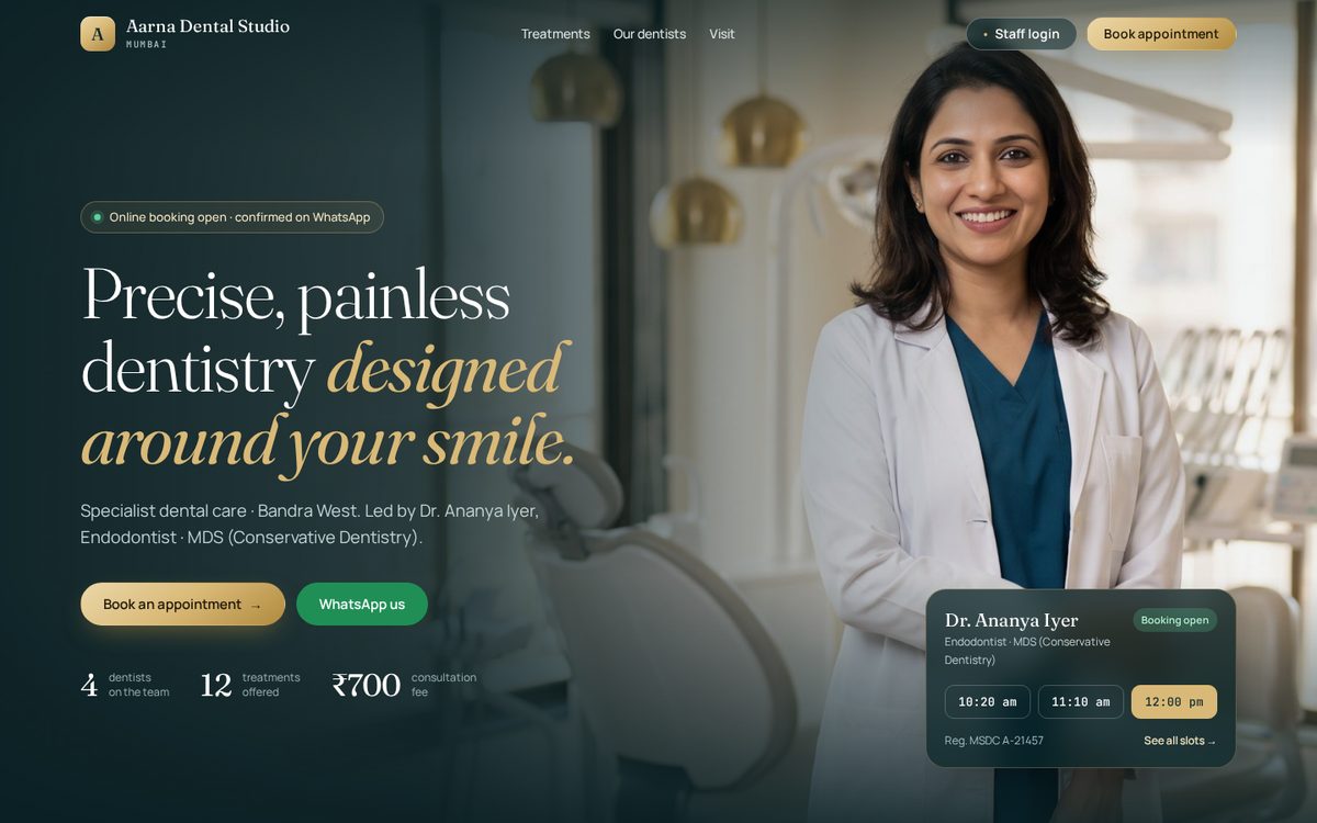 Clinic website generated by HelloDentistly